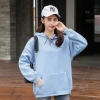 The autumn and winter hooded sweatshirt on Instagram is now available in a thick, versatile solid color, Korean style, loose long-sleeved top for student girls details Picture